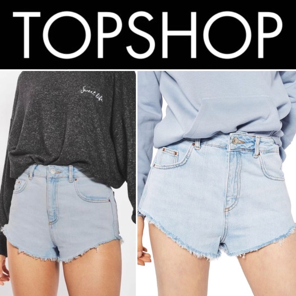 Topshop Pants - Top Shop Moto High Waisted Denim JEAN Shorts Sz 10